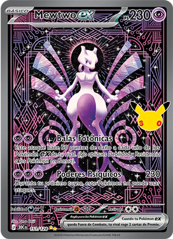 Mewtwo ex Celebración 30.º Aniversario 151/128