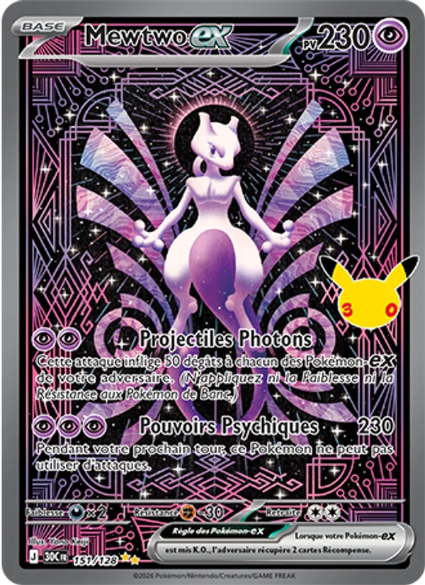 Mewtwo-ex 30ᵉ Anniversaire 151/128