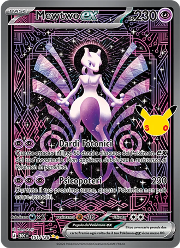 Mewtwo-ex 30° Anniversario 151/128