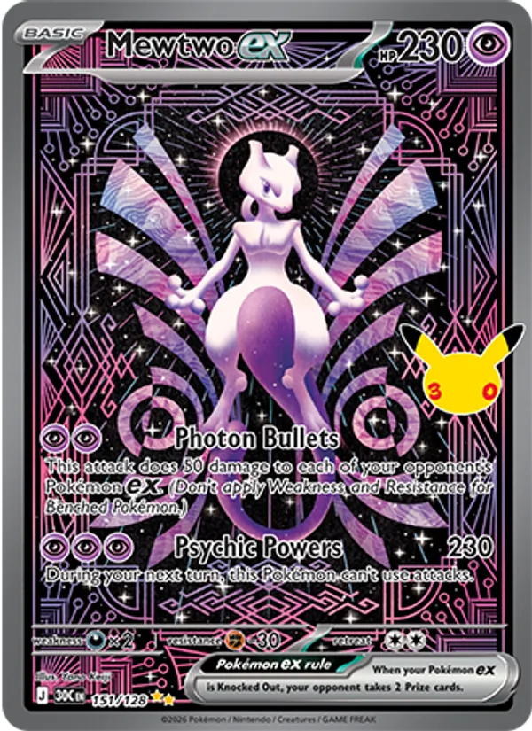Mewtwo ex Celebração de 30 Anos 151/128
