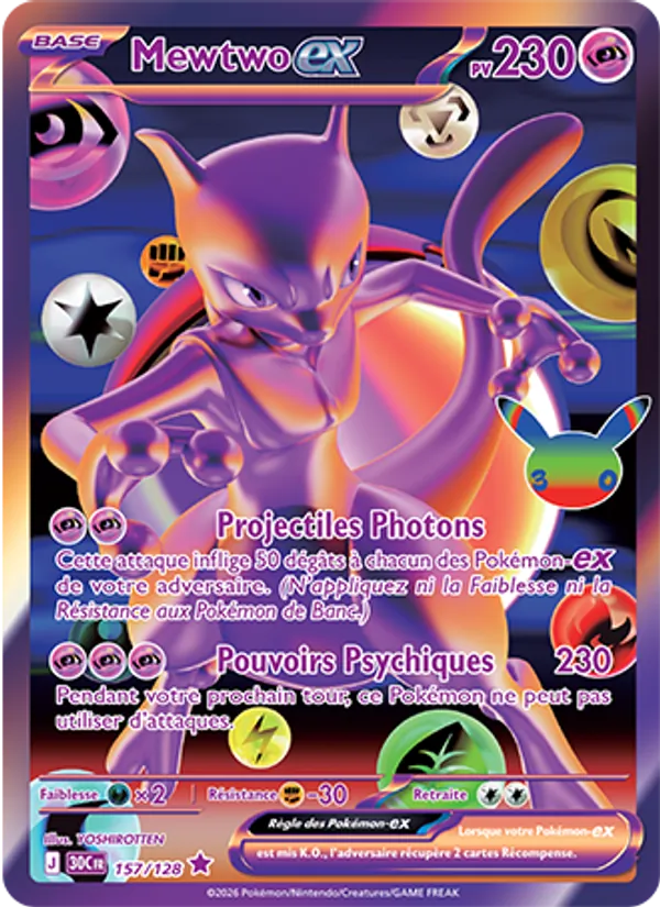 Mewtwo-ex 30ᵉ Anniversaire 157/128