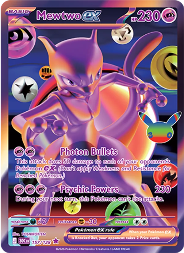 Mewtwo ex Celebração de 30 Anos 157/128