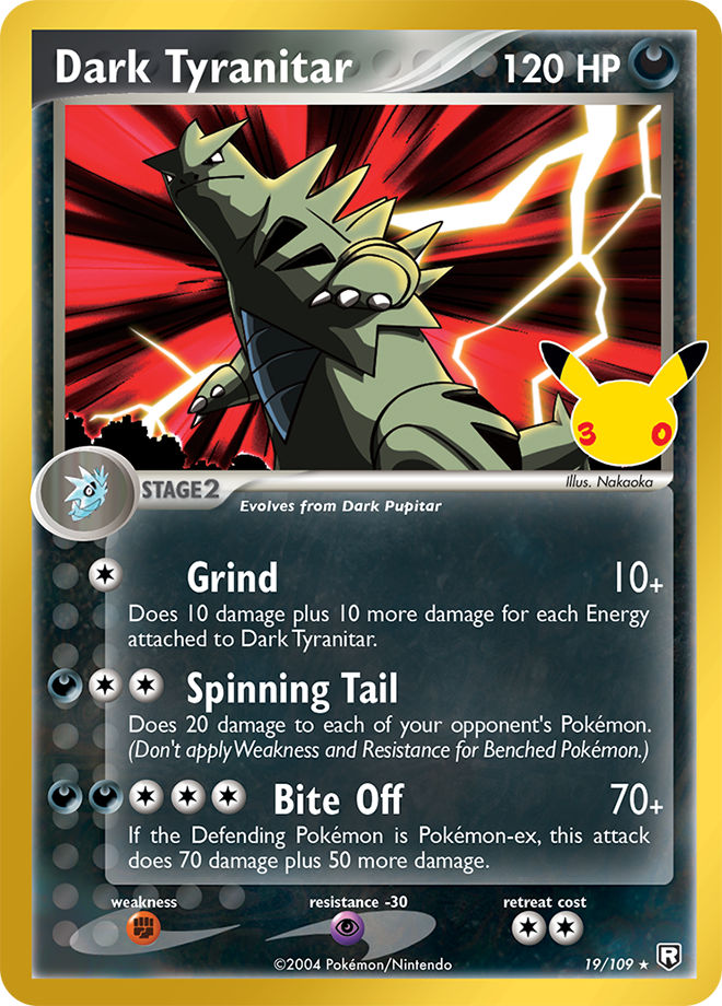 Tyranitar Sombrio Coleção Clássica de 30 Anos 006/30