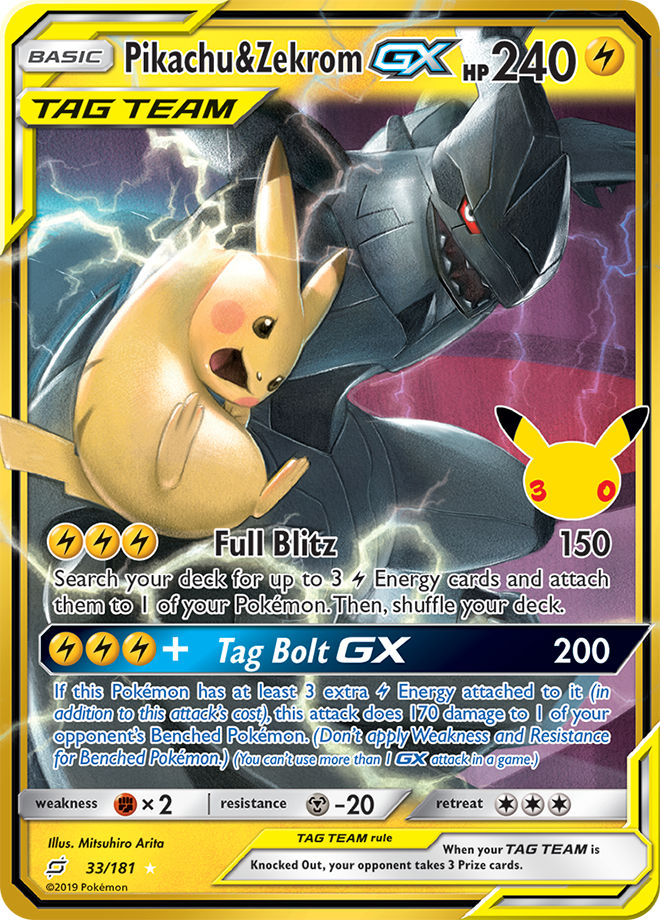 Pikachu y Zekrom GX Colección Clásica del 30.º Aniversario 008/30