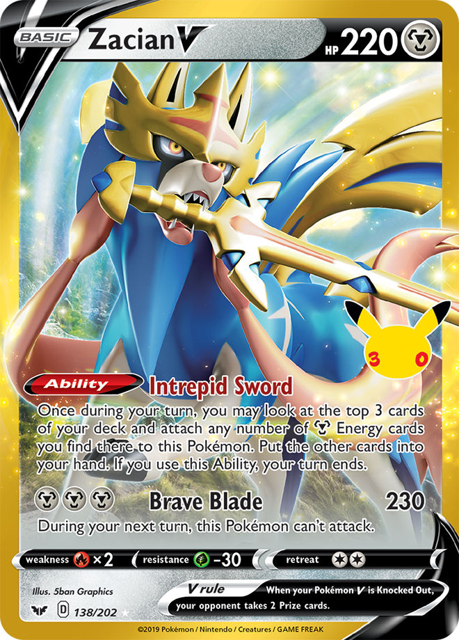 Zacian V Coleção Clássica de 30 Anos 028/30