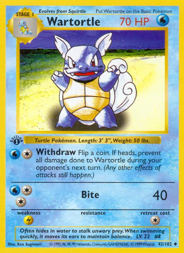 Wartortle Base Set 42/102