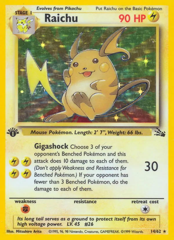 Raichu Fossil 14/62