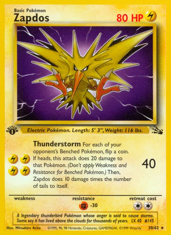 Zapdos Fossil 30/62