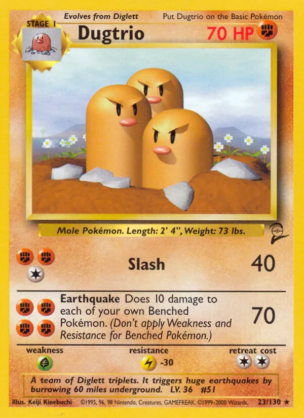 Dugtrio Base Set 2 23/130
