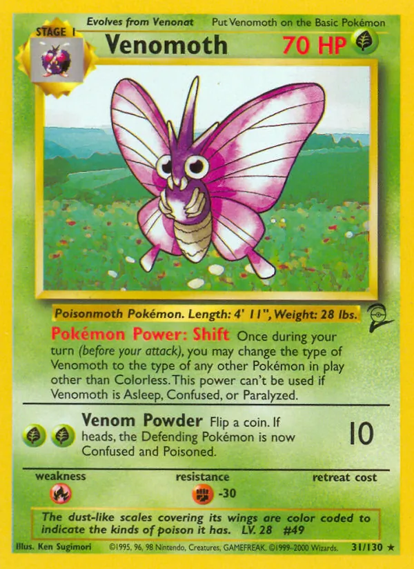 Venomoth Base Set 2 31/130