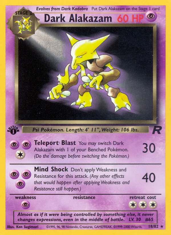 Dark Alakazam Team Rocket 18/82