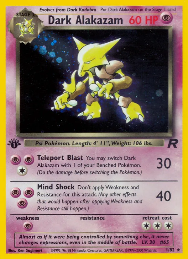Dark Alakazam Team Rocket 1/82