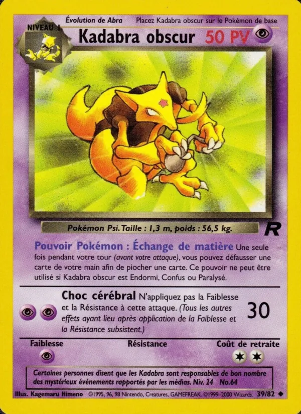 Kadabra obscur Team Rocket 39/82