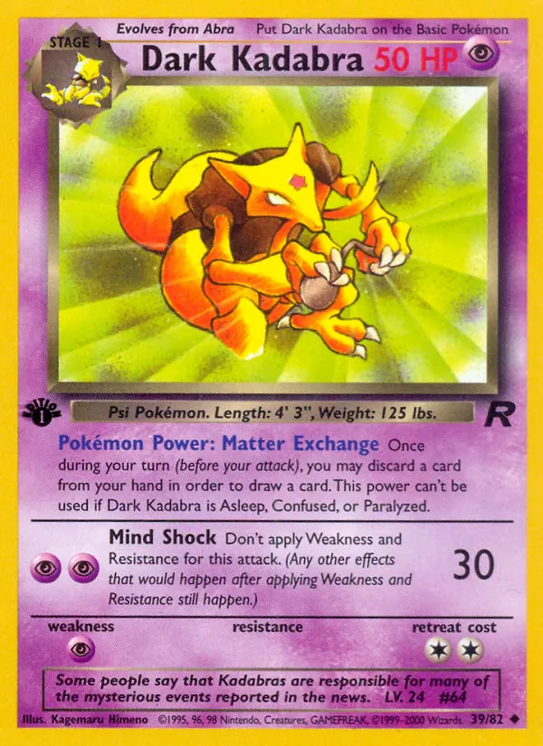 Dunkles Kadabra Team Rocket 39/82