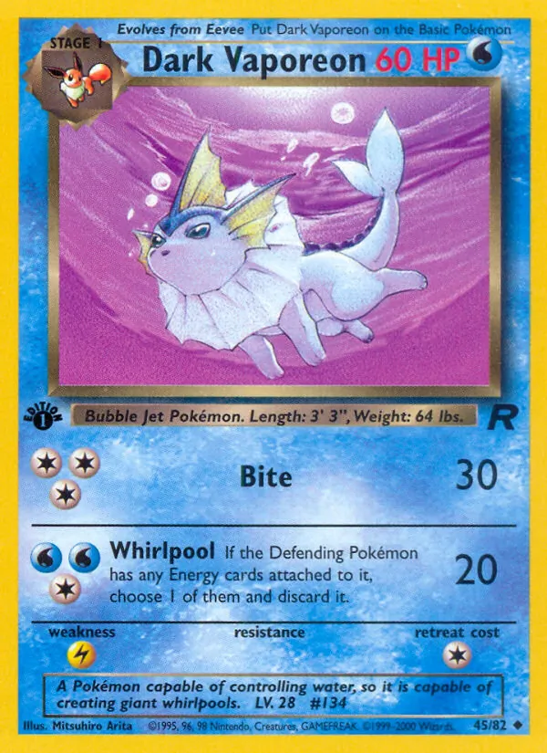 Dark Vaporeon Team Rocket 45/82