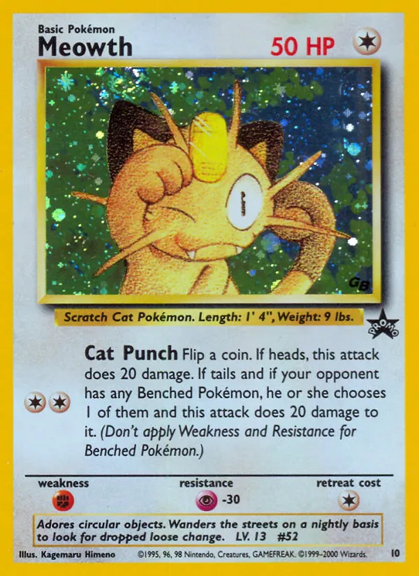 Meowth Wizards Black Star Promos 10/53