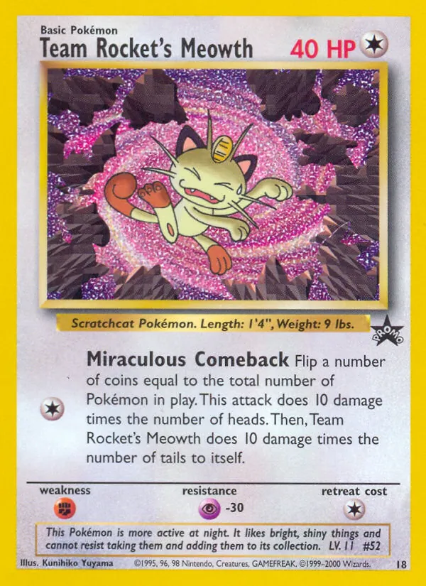 Team Rocket's Meowth Wizards Black Star Promos 18/53