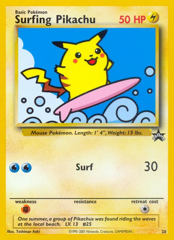 Surfing Pikachu Wizards Black Star Promos 28/53