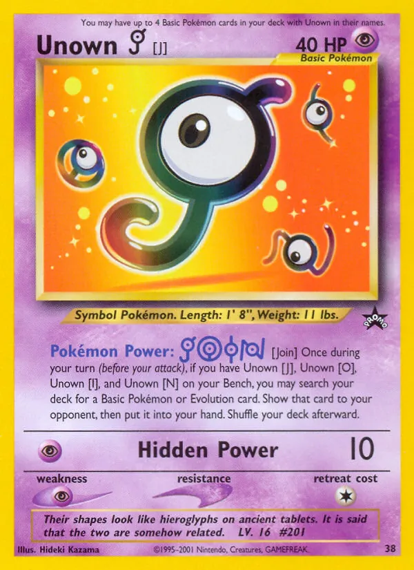 Unown [J] Wizards Black Star Promos 38/53