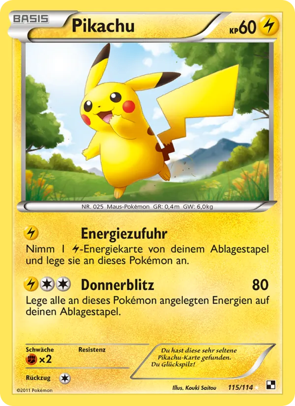 Pikachu Schwarz & Weiß 115/114