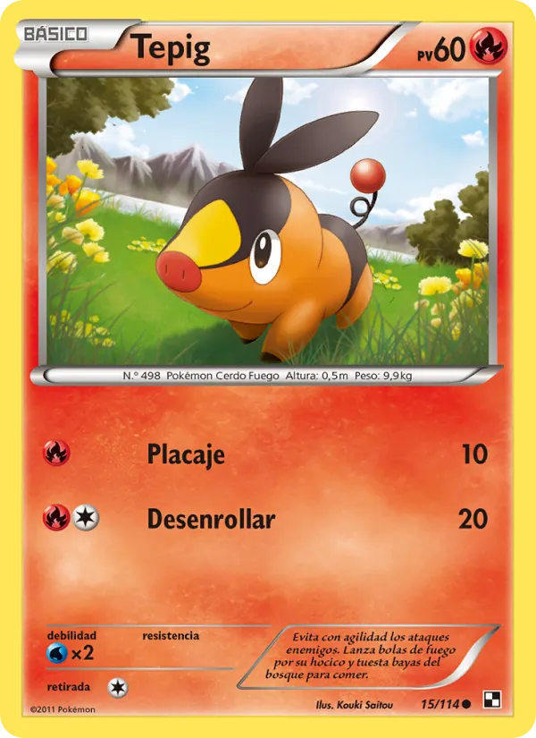 Tepig Negro y Blanco 15/114