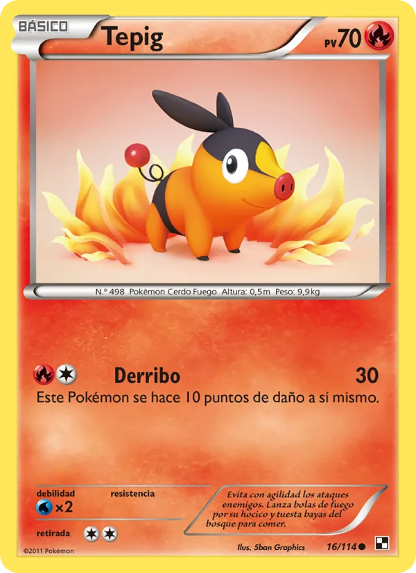Tepig Negro y Blanco 16/114