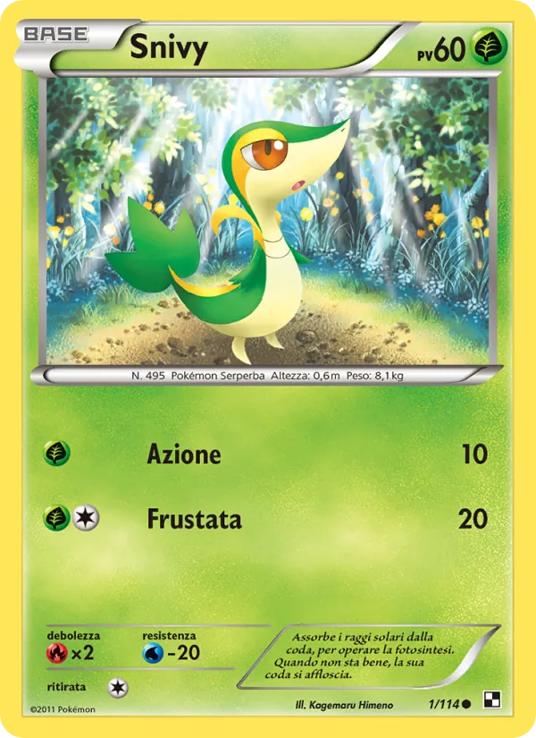 Snivy Nero e Bianco 1/114