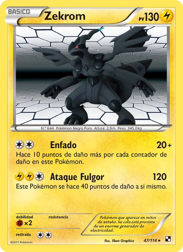Zekrom Negro y Blanco 47/114