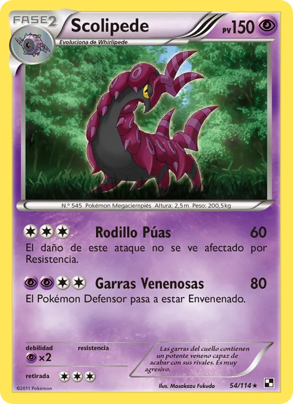 Scolipede Negro y Blanco 54/114