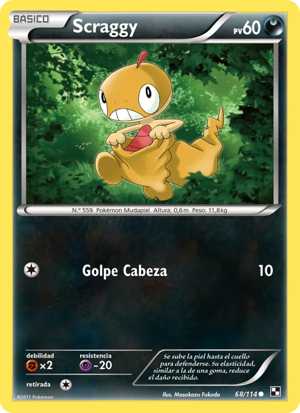 Scraggy Negro y Blanco 68/114