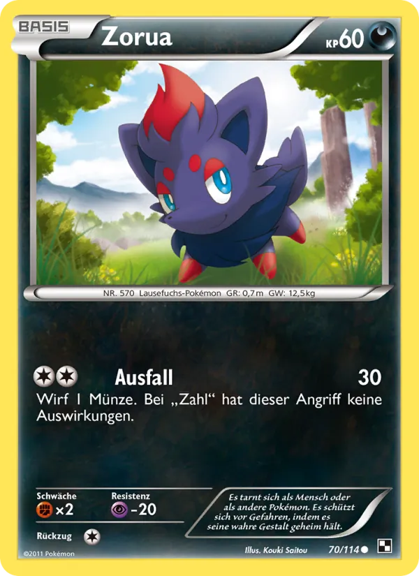 Zorua Schwarz & Weiß 70/114