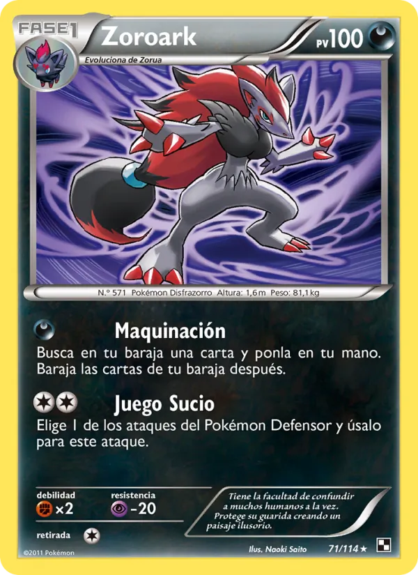 Zoroark Negro y Blanco 71/114
