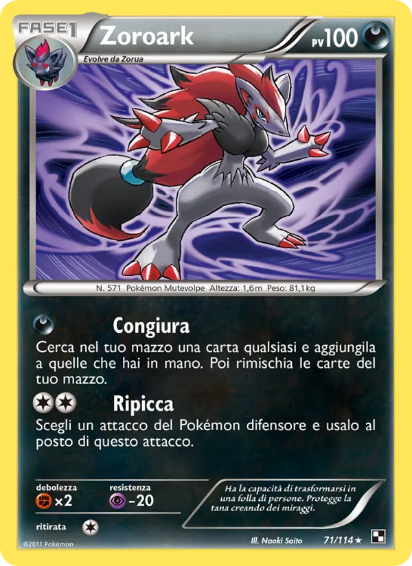 Zoroark Nero e Bianco 71/114