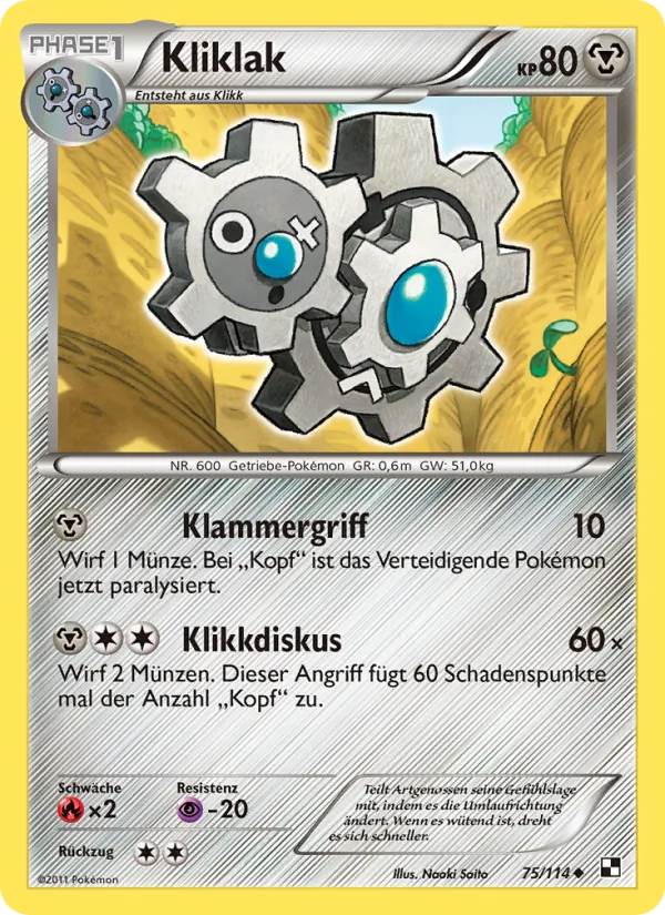 Kliklak Schwarz & Weiß 75/114