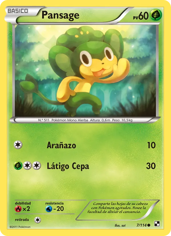 Pansage Negro y Blanco 7/114