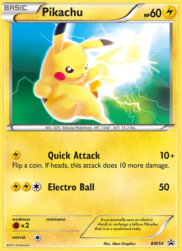 Pikachu SW Promokarten BW54/101