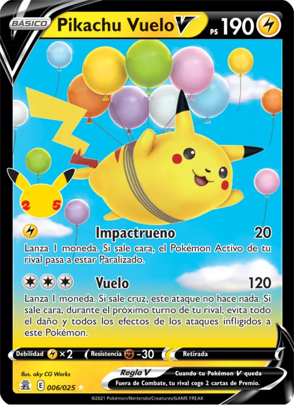 Pikachu Vuelo V Celebraciones 6/25