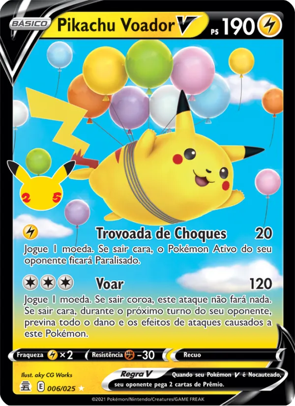 Pikachu Voador V Celebrações 6/25