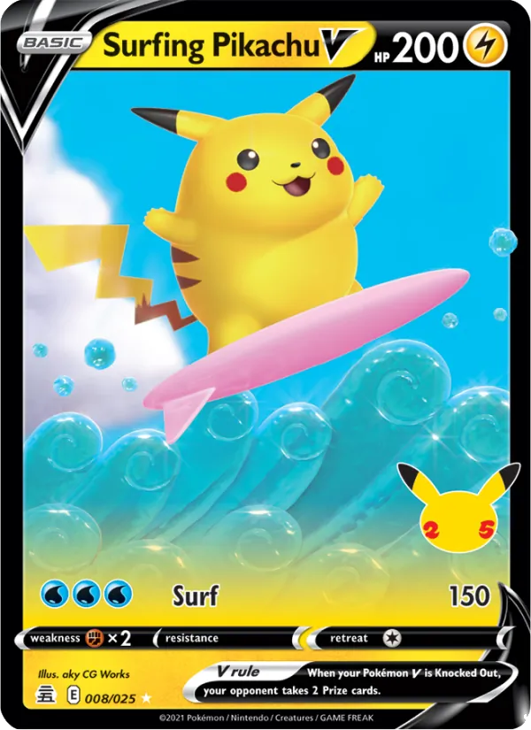 Surfing Pikachu V Celebrations 8/25