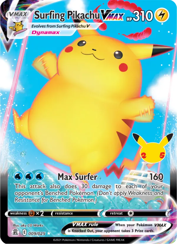 Surfing Pikachu VMAX Celebrations 9/25