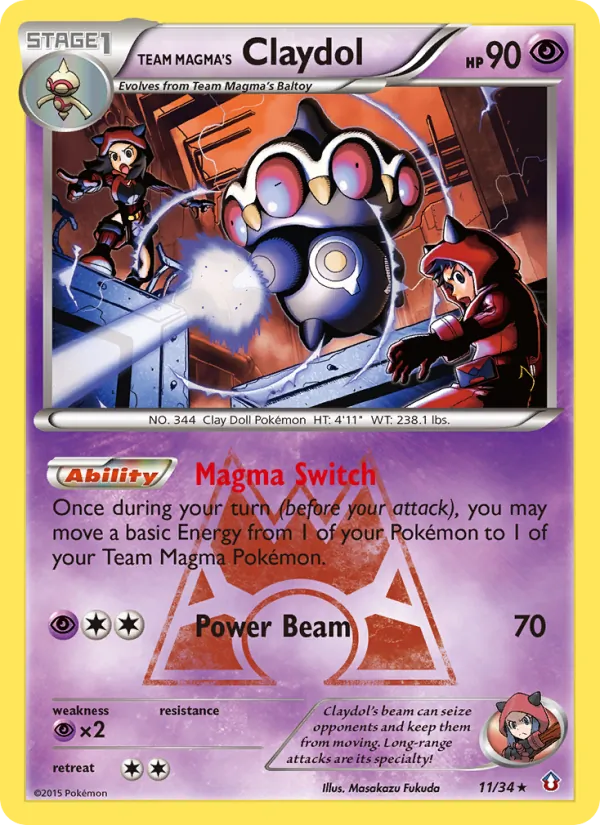 Team Magma's Claydol Double Crisis 11/34