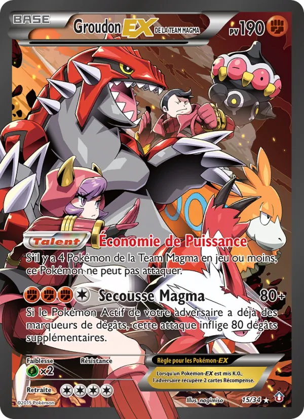 Groudon-EX de la Team Magma Double Danger 15/34