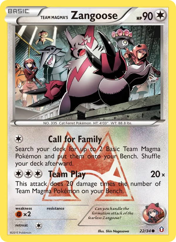 Team Magma's Zangoose Double Crisis 22/34