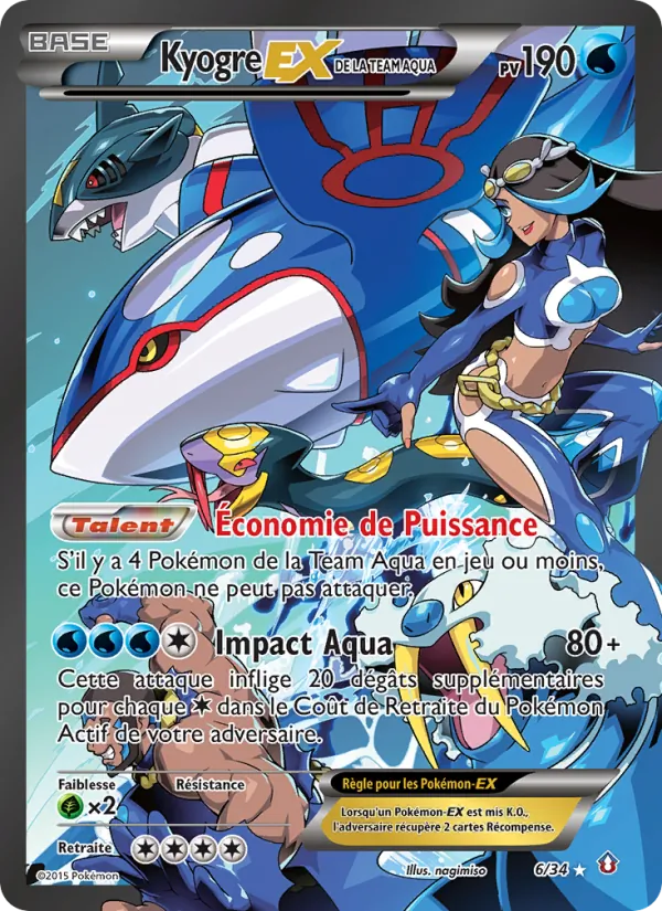 Kyogre-EX de la Team Aqua Double Danger 6/34