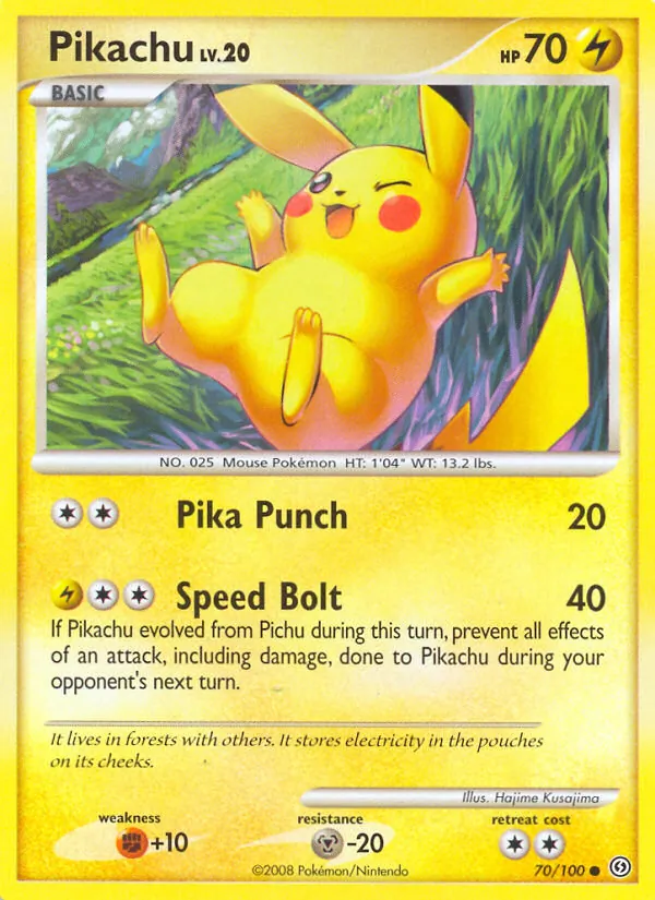 Pikachu Frente Tormentoso 70/100