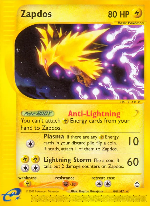 Zapdos Aquapolis 44/147