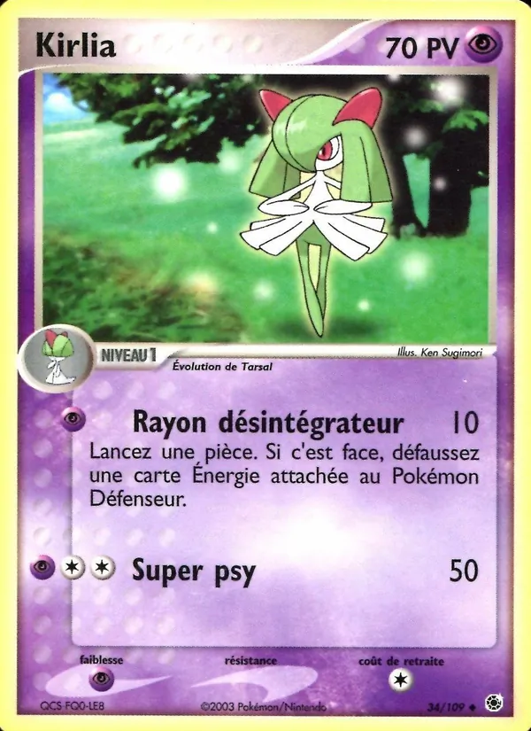 Kirlia EX Rubis & Saphir 34/109