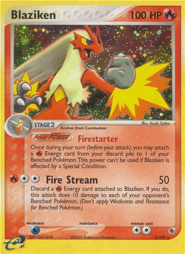 Blaziken EX Rubino & Zaffiro 3/109