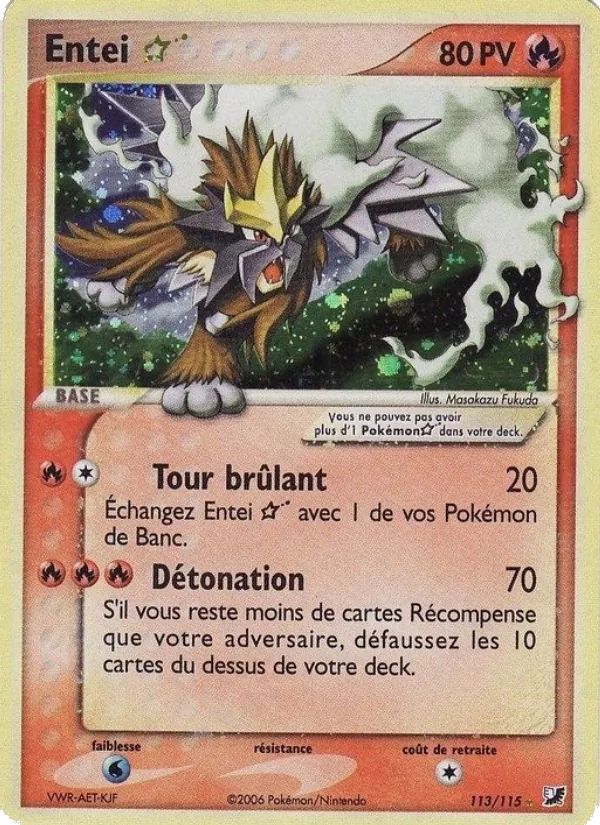 Entei ☆ EX Forces Cachées 113/115