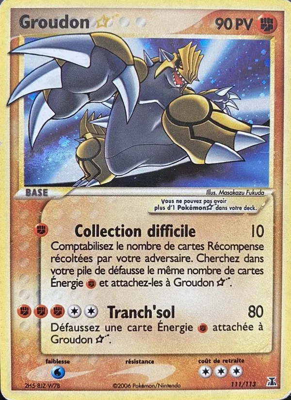 Groudon ☆ EX Espèces Delta 111/113